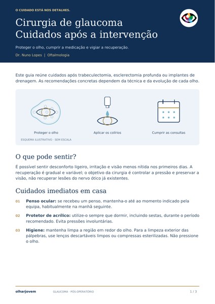 Capa do documento Após cirurgia de glaucoma